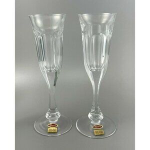 Single Moser Lady Hamilton Lead Free Crystal Champagne Flute Hand Made Signed